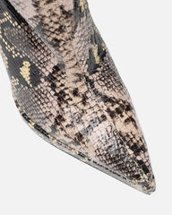 Bentoni Beige Snake Effect Knee Boots