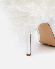 Neo White Faux Fur Fold Over Knee Boots