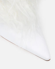 Neo White Faux Fur Fold Over Knee Boots