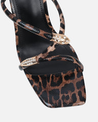 Zuleta Leopard Snake Stiletto Heeled Mules