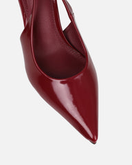 Liorra Dark Red Patent Sling Back Court Shoes