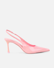 Liorra Pink Patent Sling Back Court Shoes