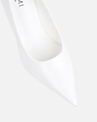 Luka White Low Heeled Court Shoes