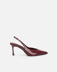 Layana Burgundy Box Slingback Court Shoes