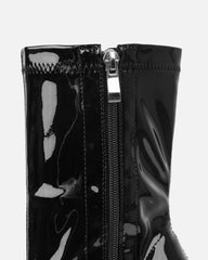 Lewin Black Patent Pointed Stiletto Ankle Boots