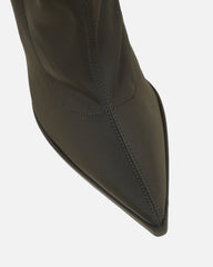 Lewin Khaki Stretch Stiletto Sock Boots