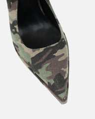 Kandie Green Camo Sling Back Court Shoes