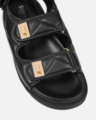 Eboni Black Chunky Flat Sandals