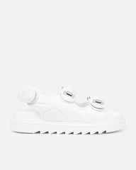 Eboni White Chunky Flat Sandals