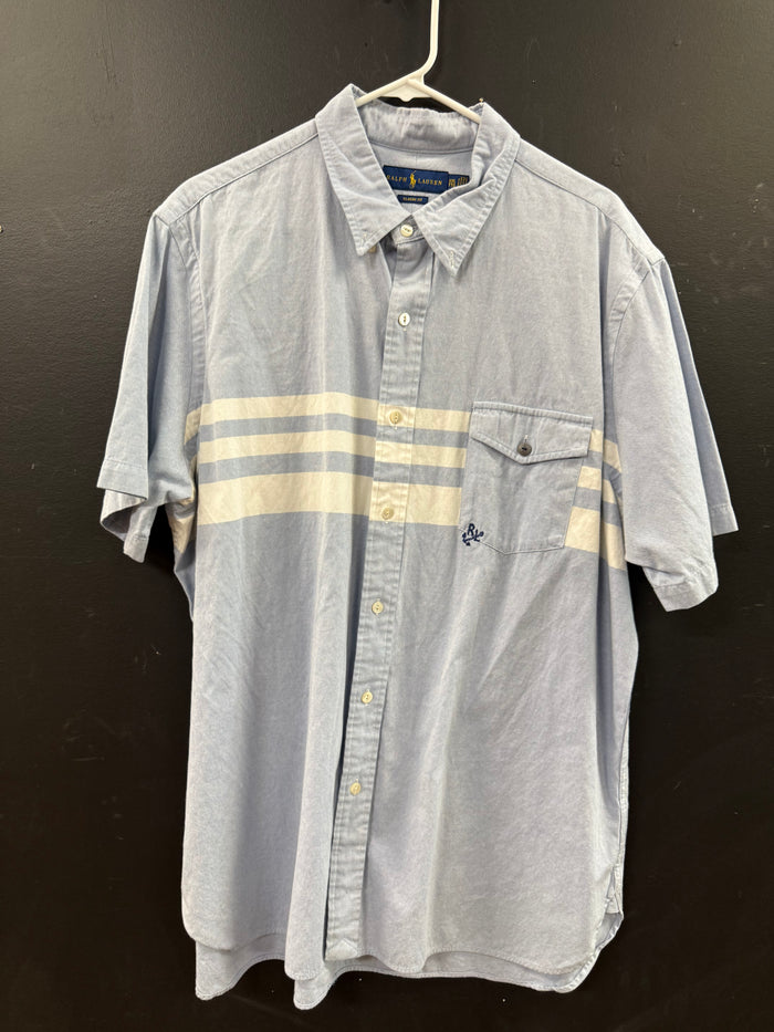 Light Blue Polo Ralph Lauren classic-fit short-sleeve button-down shirt size xxl