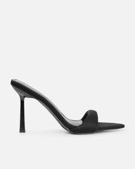 Lolly Black Lycra Padded Mules
