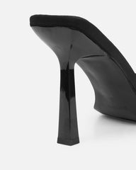 Lolly Black Lycra Padded Mules