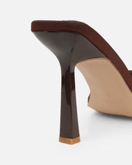 Lolly Brown Lycra Padded Mules