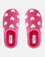 Loved Pink Heart Print Slippers
