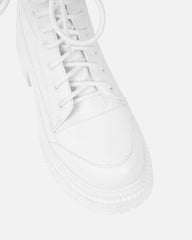 Luke White Lace Up Chunky Boots
