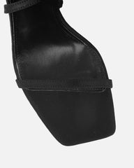 Macenna Black Lycra Heeled Sandals