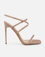 Macenna Nude Lycra Heeled Sandals