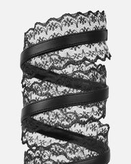 Miko Black Lace Spiral Heeled Sandals