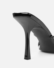 Danique Black Patent Mules