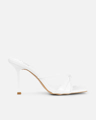 Danique White Patent Mules