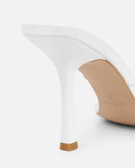 Danique White Patent Mules