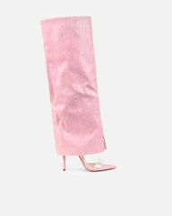Makita Pink Faux Snake Effect Stiletto Heeled Sandals
