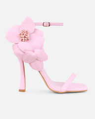 Maldive Baby Pink Flower Heeled Sandals