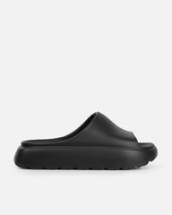 Malu Black Flatform Chunky Moulded Sliders