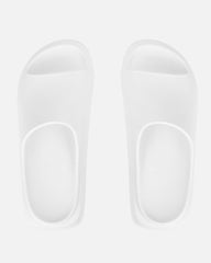 Malu White Flatform Chunky Moulded Sliders