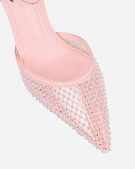 Manni Pink Mesh Diamante Heels