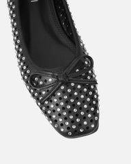 Mariay Black Diamante Ballet Flats
