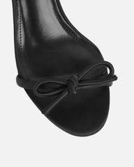 Trina Black Satin Bow Low Heeled Sandals