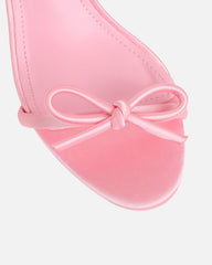 Trina Pink Satin Bow Low Heeled Sandals