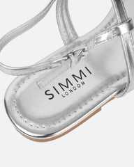 Martinez Silver Metallic Toe Post Flat Sandals