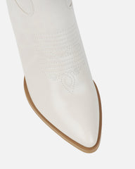 Millan Cream Block Heel Calf Western Boots