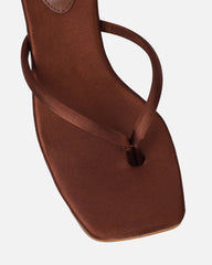 Melba Chocolate Brown Satin Toe Post Sandals