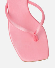 Melba Pink Satin Padded Toe Thong Sandals