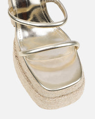 Nadima Gold Metallic Platform Espadrille Sandals
