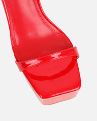 Nalai Red Patent Platform Heeled Sandals