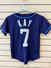 Navy Blue Tampa Bay Rays baseball jersey size youth small