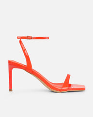 Neah Orange Patent Minimal Heeled Sandals