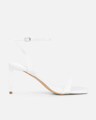 Neah White Minimal Heeled Sandals