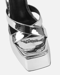 Novah Silver Mirror Platform Sandals