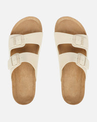 Olsen Cream Double Strap Flat Sandals
