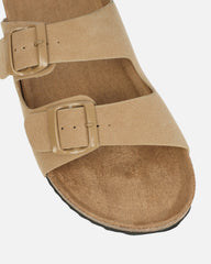 Olsen Taupe Double Strap Flat Sandals