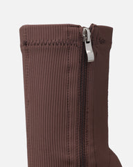 Huntley Chocolate Brown Ribbed Stretch Heeled Boots
