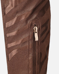 Lester brown printed stiletto over the knee boots