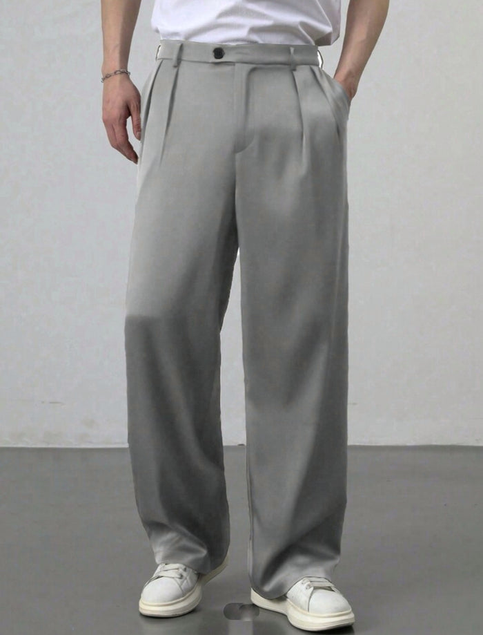 Pantalón lino botón