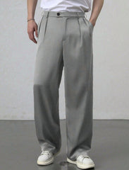 Pantalón lino botón