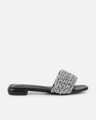 Pariss Black Diamante Sliders